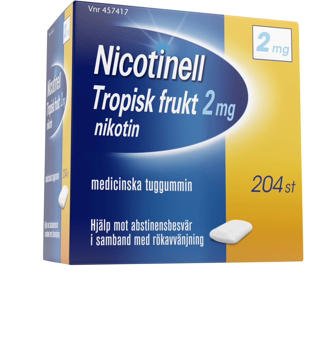 Nicotinell Tropisk frukt medicinskt tuggummi 2 mg 204 st Nicotinell