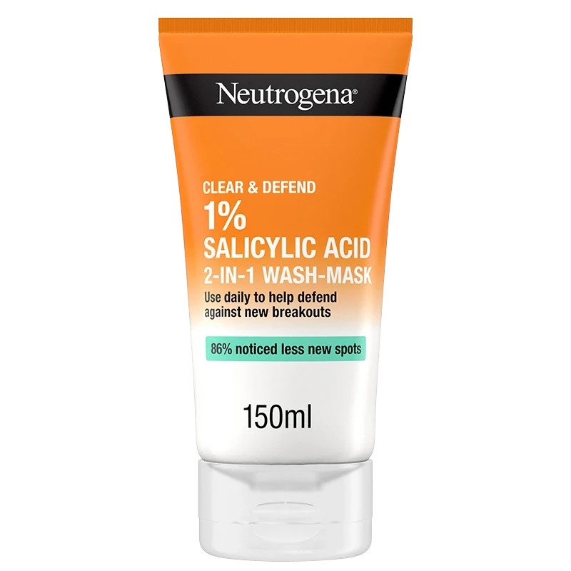 Neutrogena Clear & Defend 1% Salicylic Acid 2-in-1 Wash Mask 150 ml Neutrogena