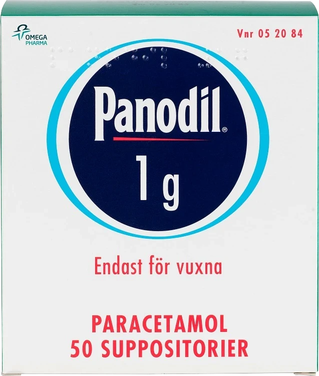 Panodil® Suppositorium 1g Strip, 50suppositorier 