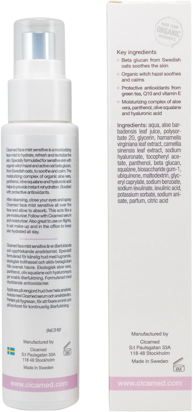 Cicamed Organic Science Face Mist Sensitive 100 ml Cicamed