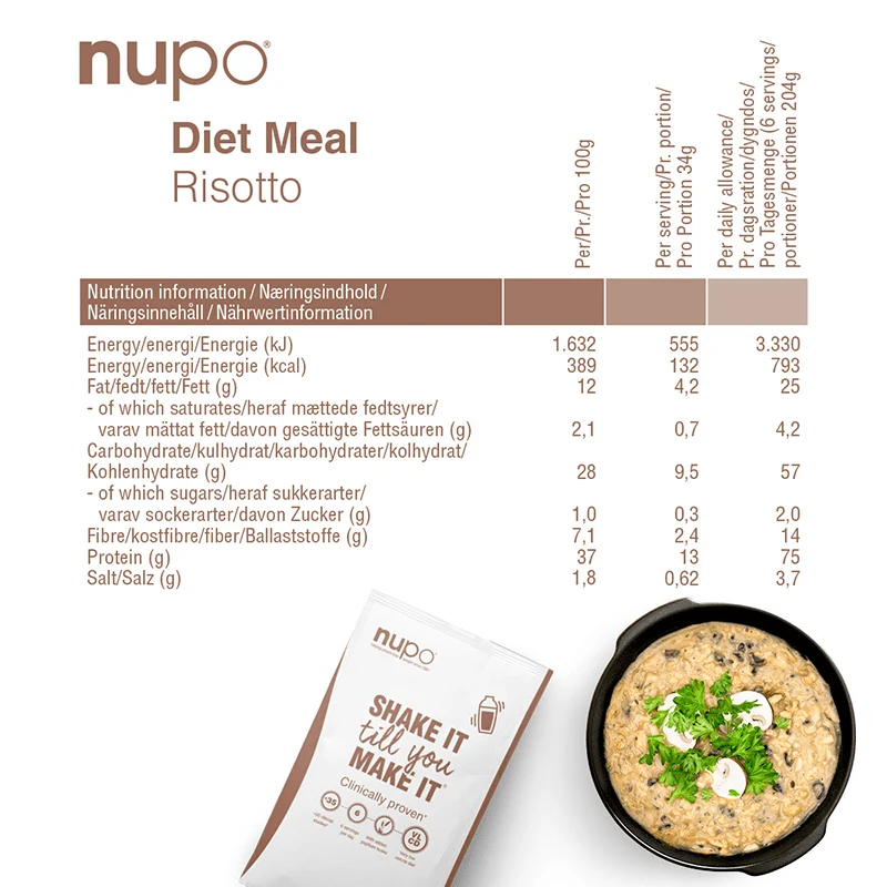 Nupo Diet Meal Risotto 10 portioner Nupo