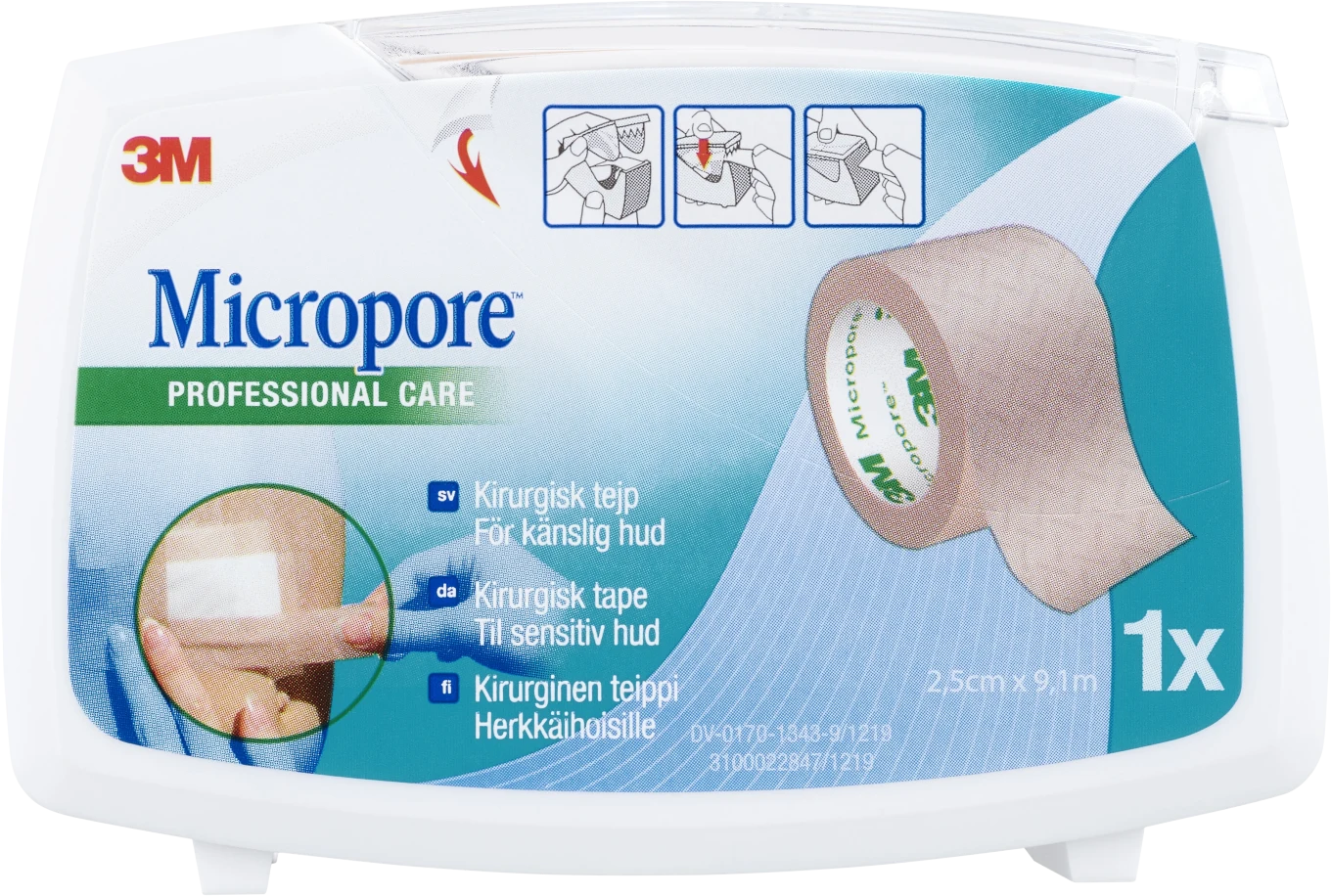 Micropore kirurgtejp brun 9,1 m x 2,5 cm 1 st Micropore