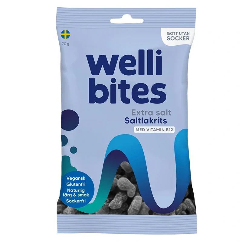 Wellibites Extra salt Saltlakrits 70g Wellibites