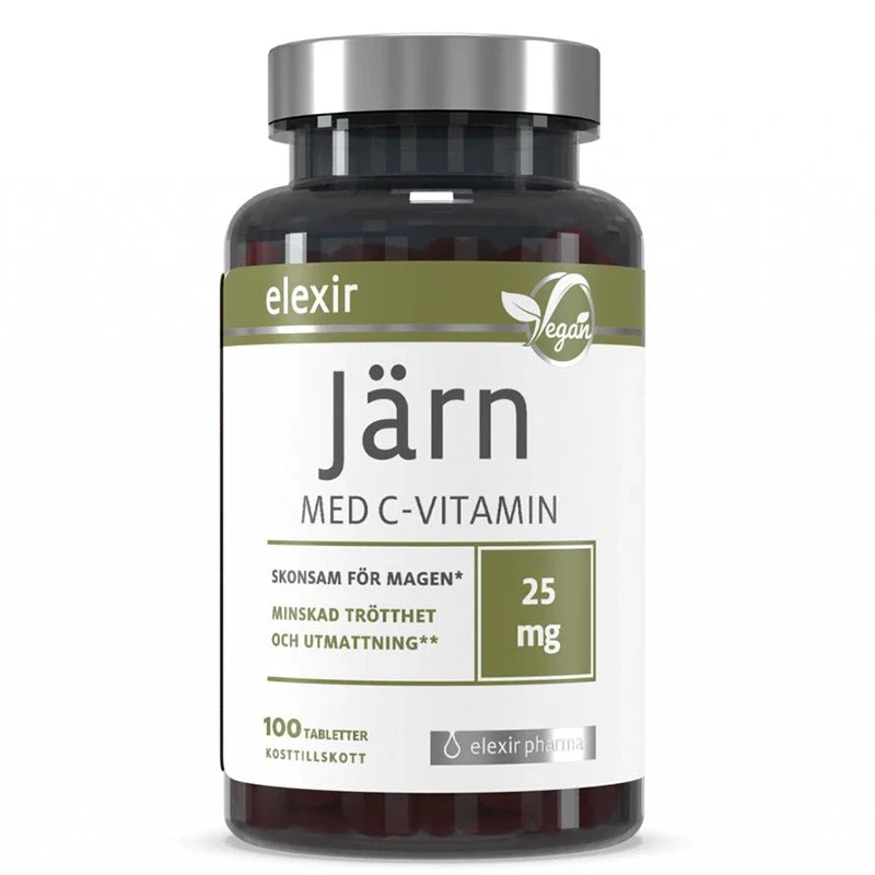 Elexir Pharma  Järn med C-vitamin 100 tabletter Elexir Pharma