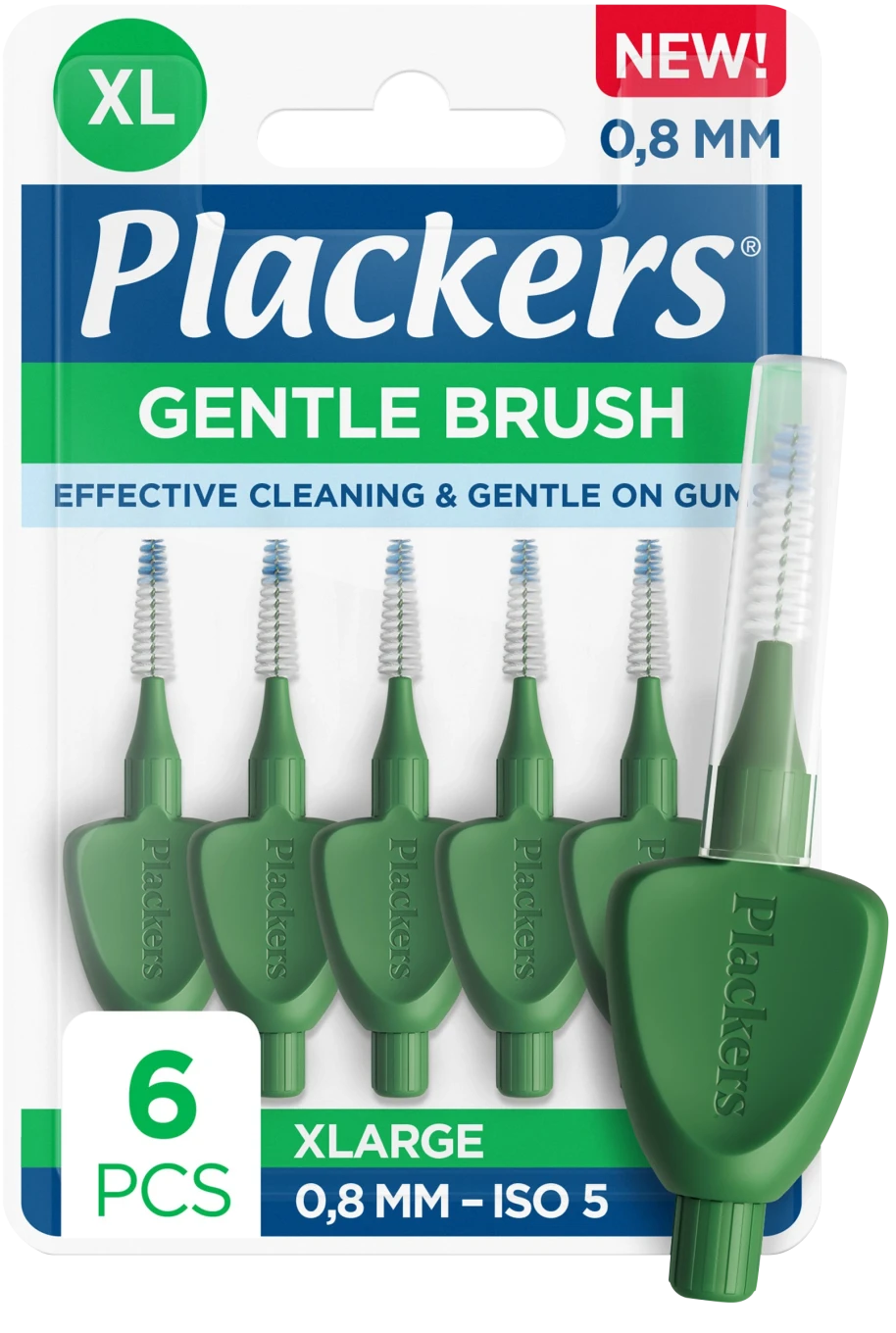 Plackers Gentle Brush 0,8 mm 6st Plackers