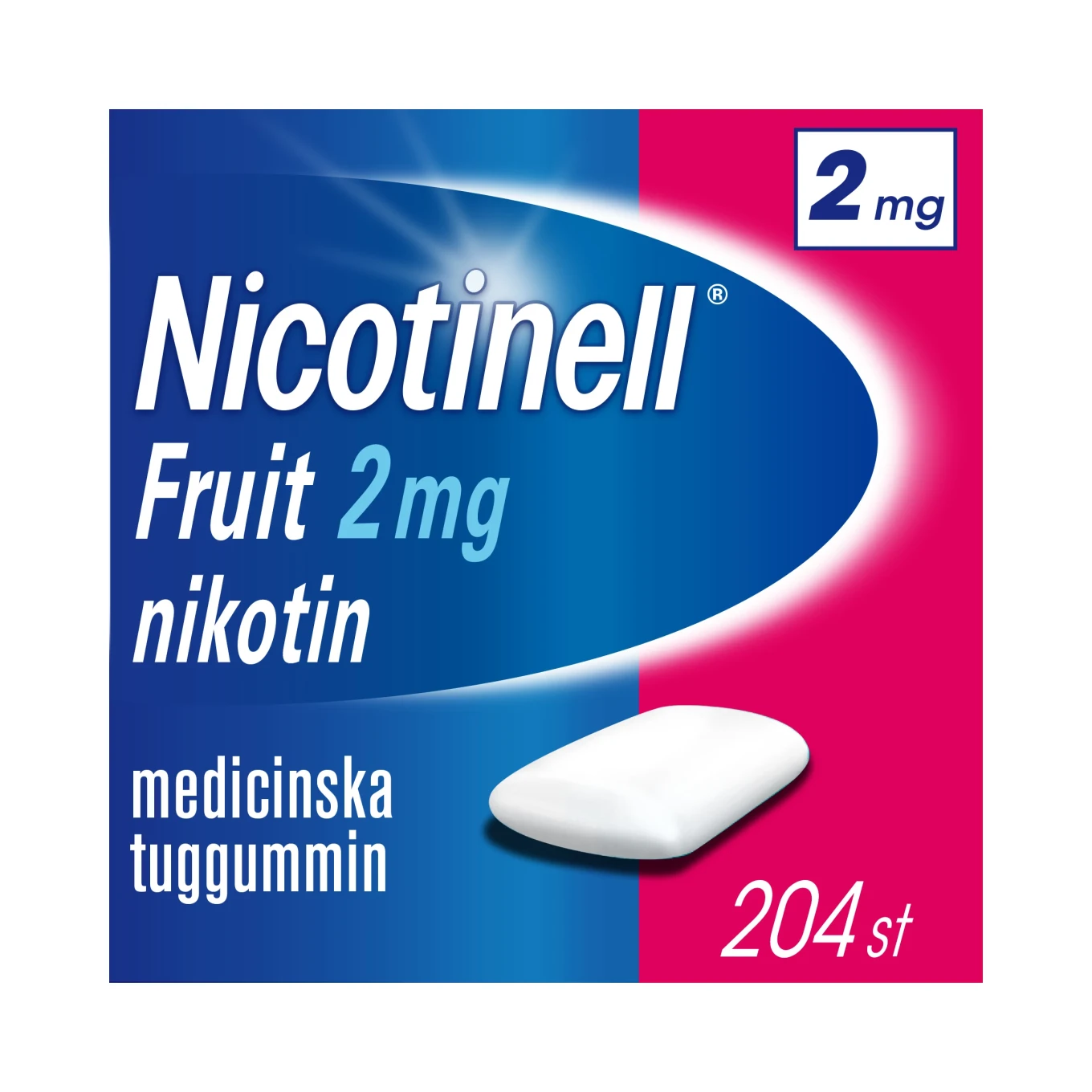 Nicotinell Fruit medicinskt tuggummi 2 mg 204 st Nicotinell