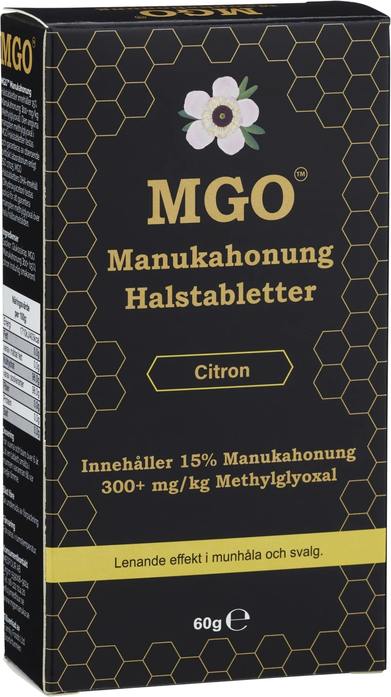 MGO Manukahonung 300+ Halstabletter Citron 60 g Mgo