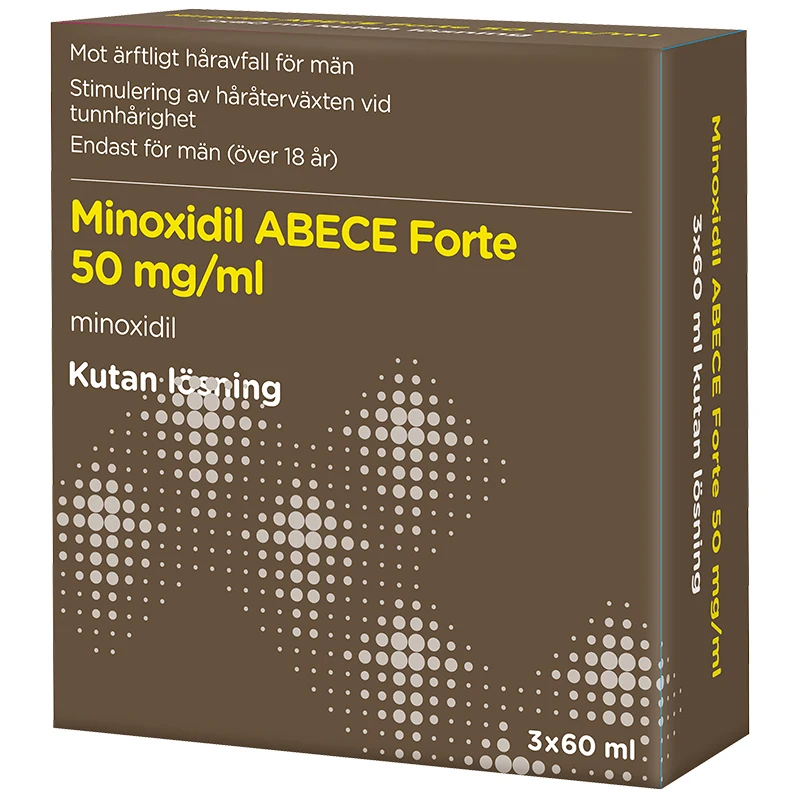 Minoxidil ABECE Forte Kutan lösning 50mg/ml Flaska, 3x60ml ABECE