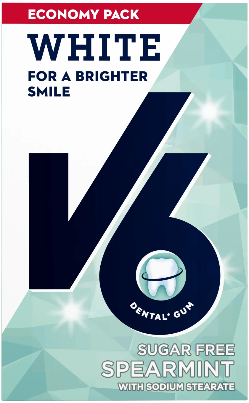 V6 White Spearmint tuggummi 72g V6
