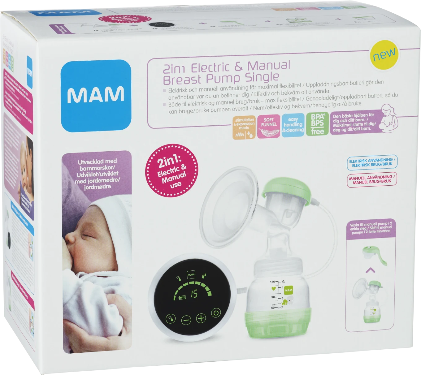 MAM 2in1 Electric & Manual Breast Pump Mam