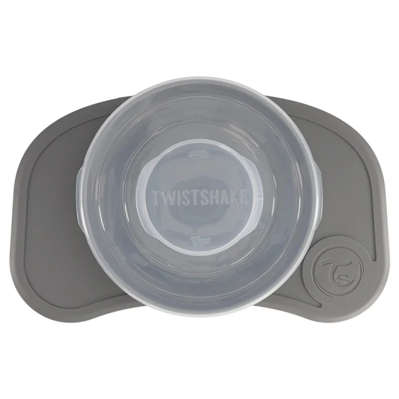 Twistshake Click-Mat Mini + Plate Pastel Grey Twistshake
