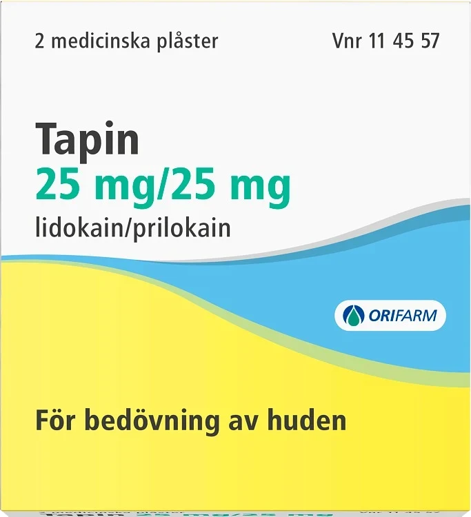 Tapin medicinskt plåster 25 mg/25 mg 2 st Orifarm