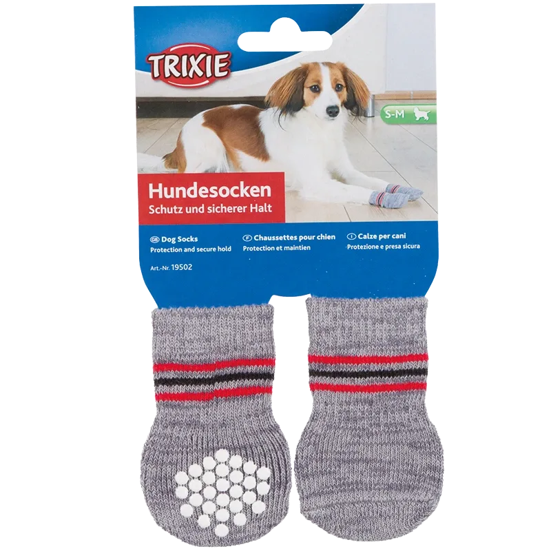 Trixie Hundsock 2-pack Non-slip Grå L-XL Trixie