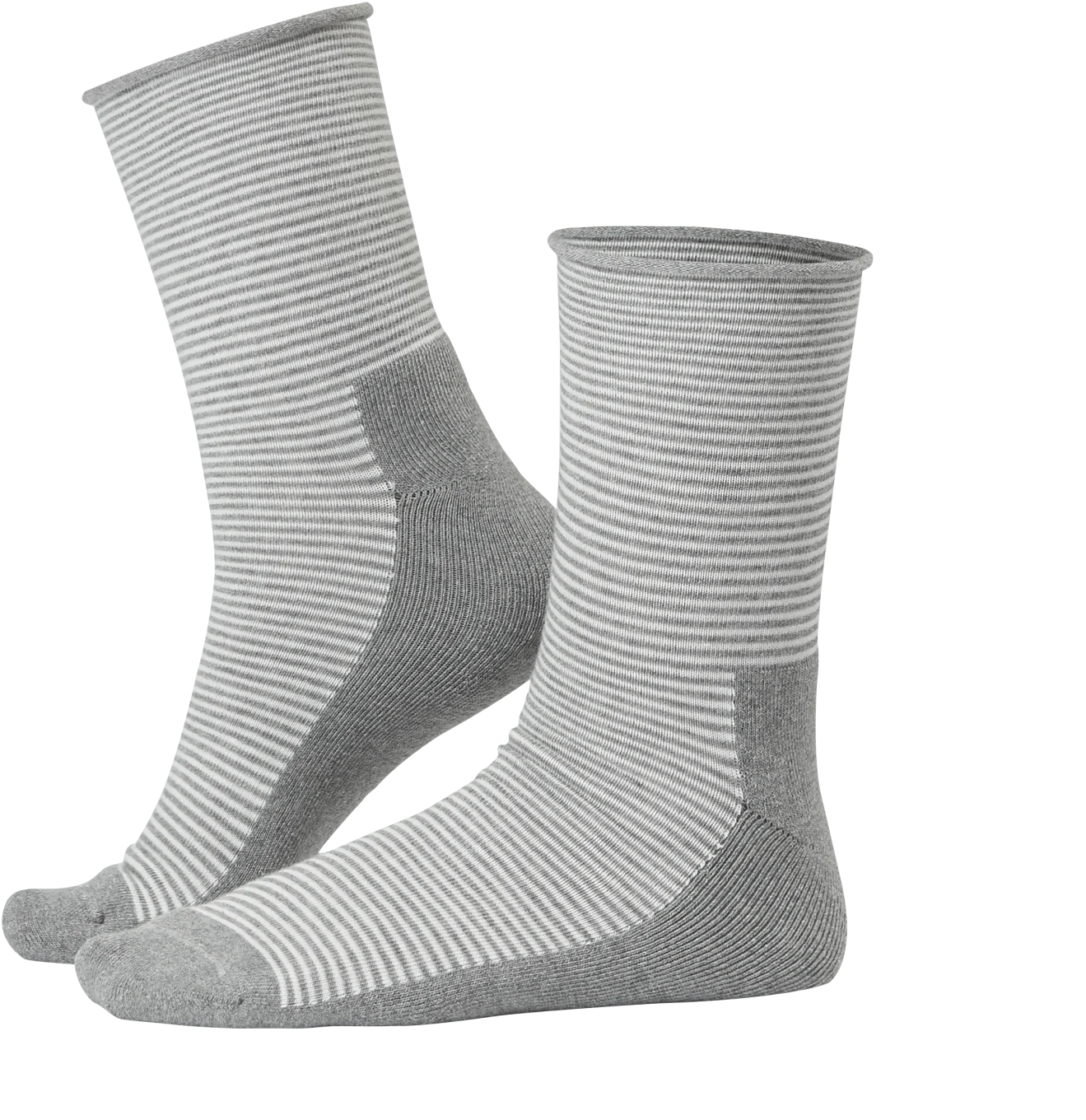 Life Wear Diabetesstrumpa Bomull Grå Rand 43/45 Life Wear