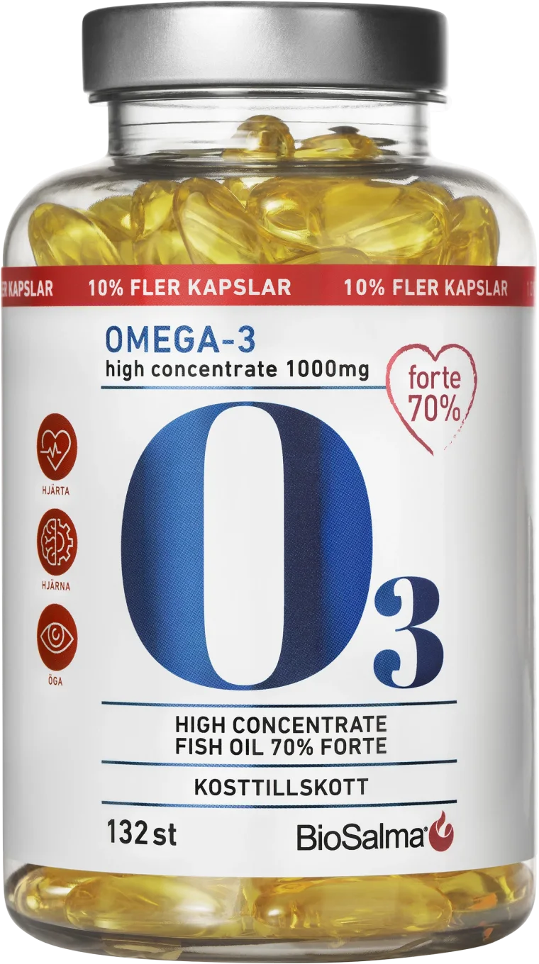 BioSalma Omega-3 Forte 70% 1000 mg 132 kapslar BioSalma