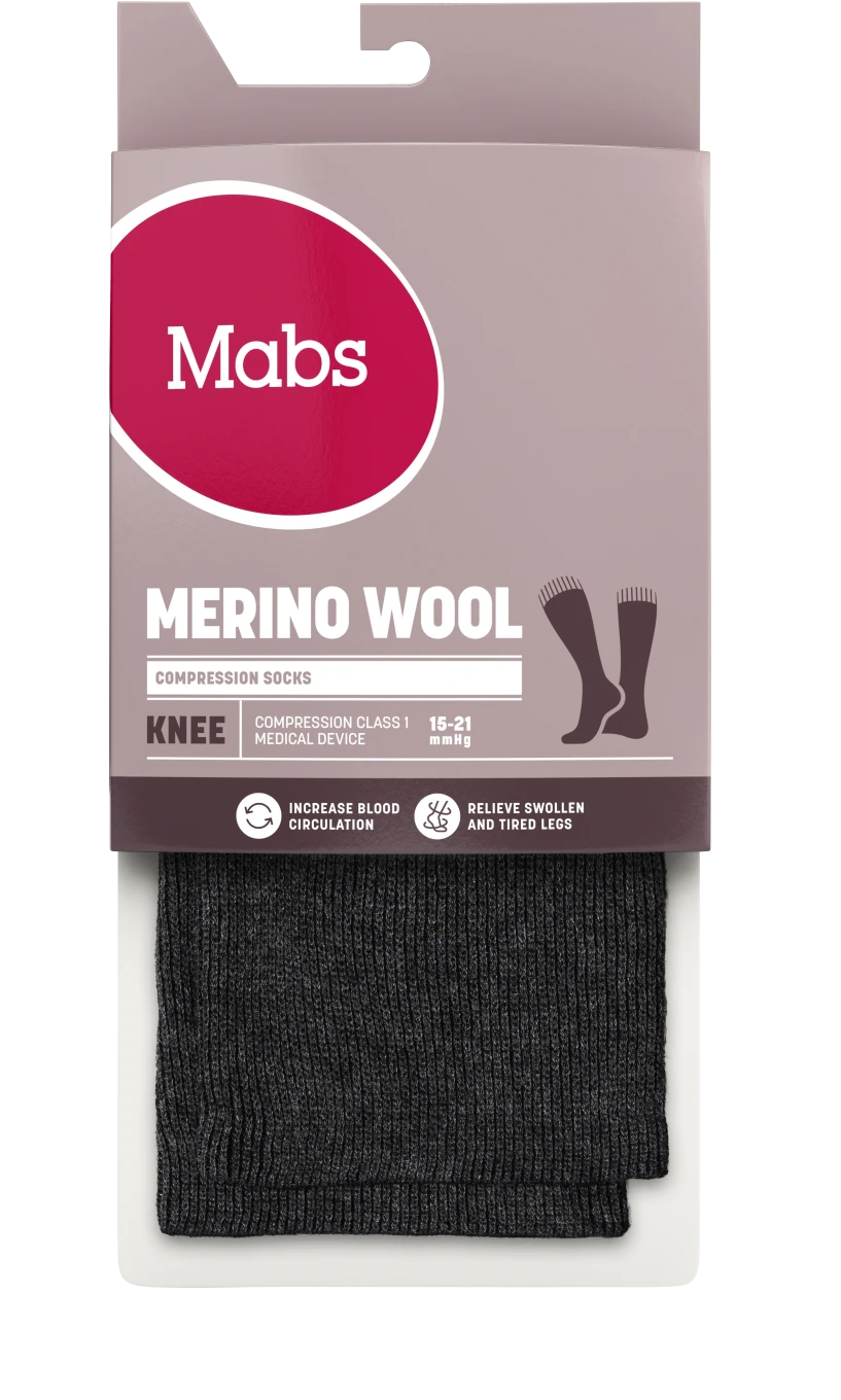Mabs Wool Knee Black 1 par XL Mabs