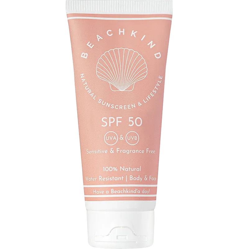 Beachkind Natural Sunscreen Sensitive Fragrance Free SPF 50, 50 ml Beachkind