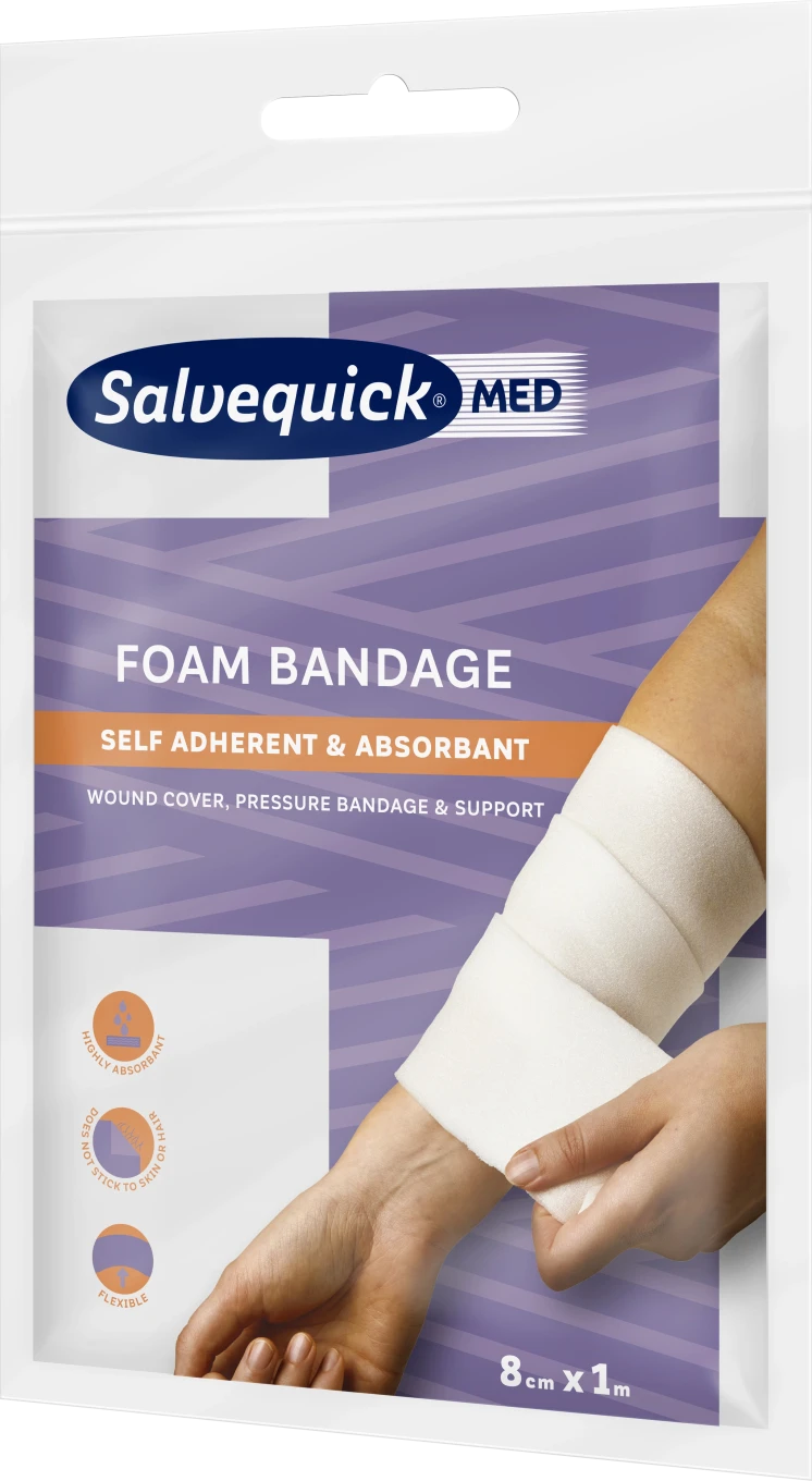 Salvequick MED Foam Bandage 8 cm x 1 m Salvequick