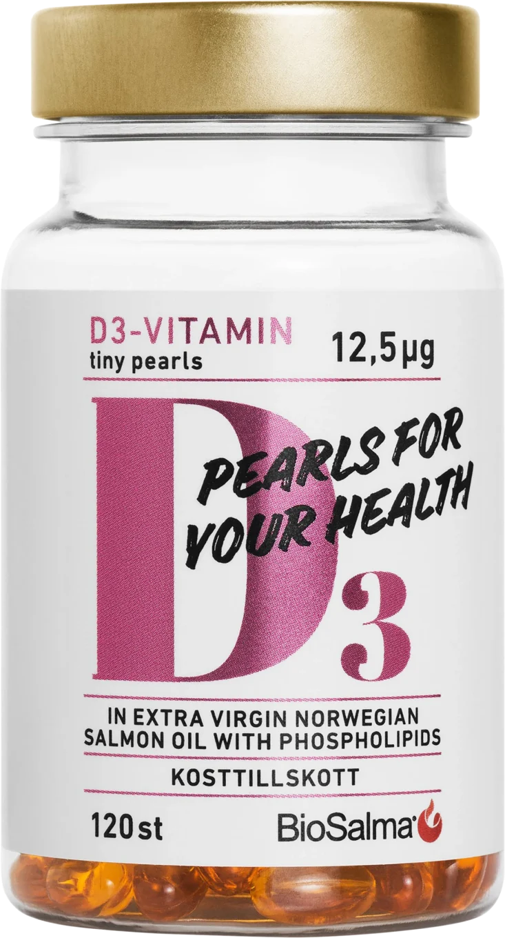 BioSalma D3-vitamin 12,5 µg Tiny Pearls 120 st BioSalma