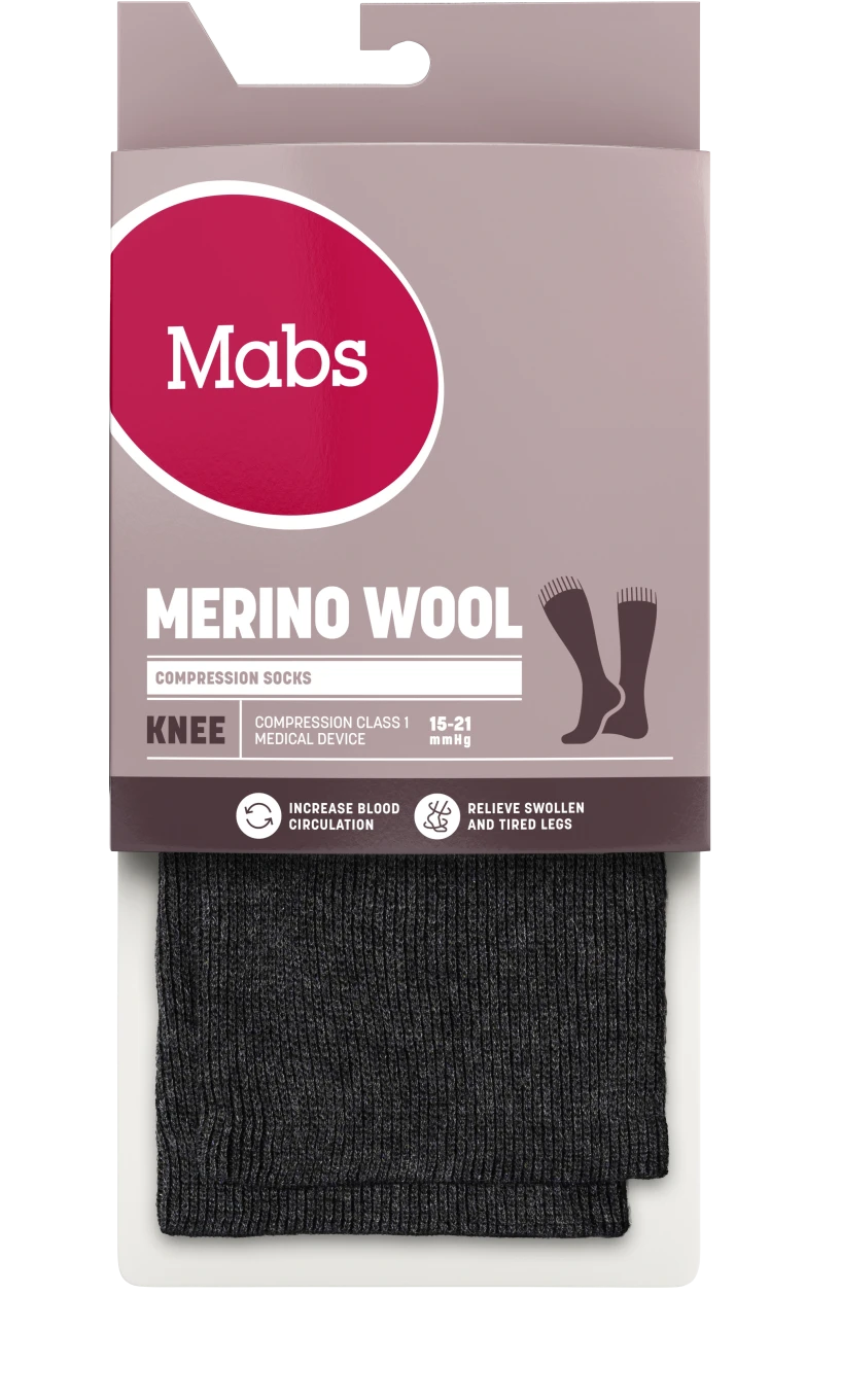 Mabs Wool Knee Black 1 par L Mabs