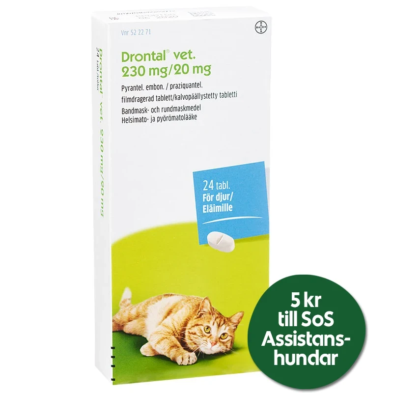 Drontal vet. filmdragerad tablett 230 mg/20 mg 24 st Drontal