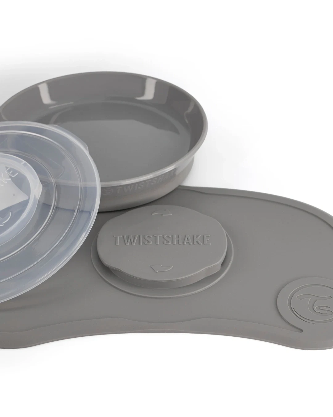 Twistshake Click-Mat Mini + Plate Pastel Grey Twistshake
