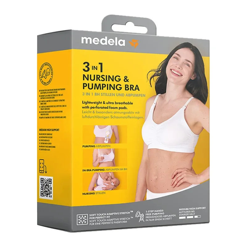 Medela 3-i-1 Amnings- och Pumpnings-BH Svart XXL Medela