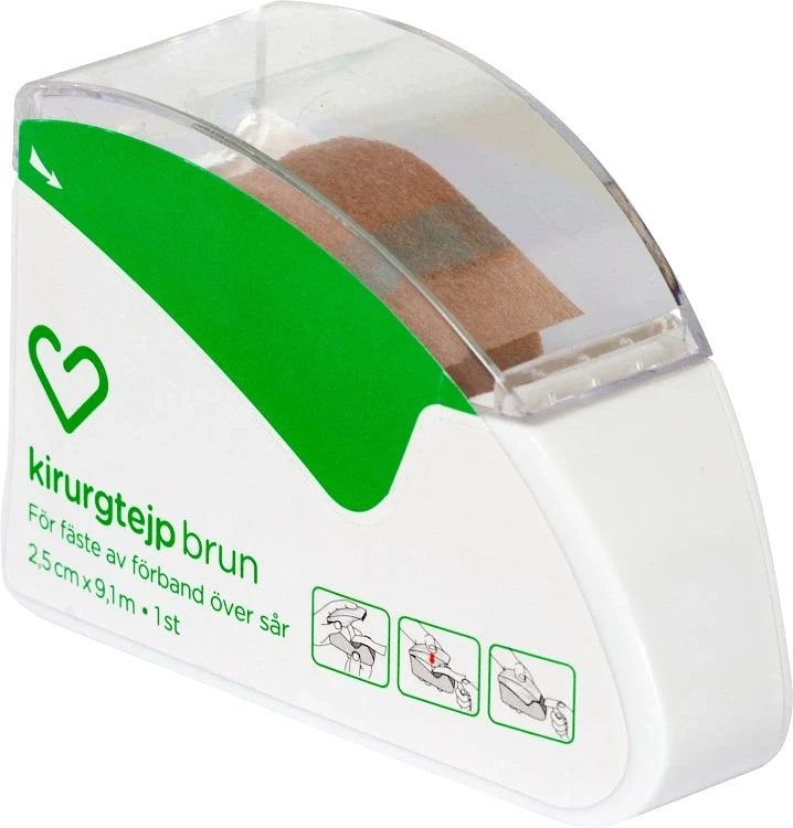 Hjärtats Kirurgtejp Brun 2,5 cm x 9,1 m Hjärtats