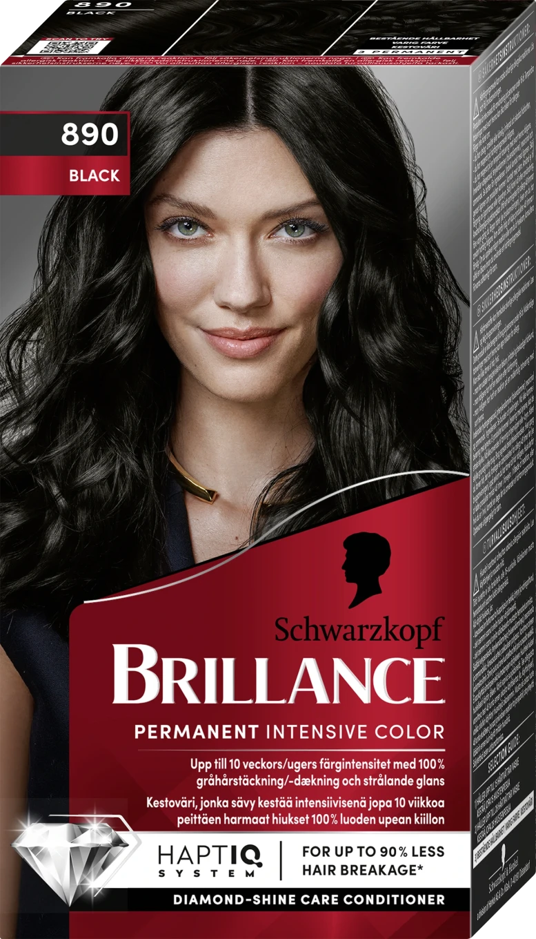 Schwarzkopf Brillance Hårfärg 890 Black Schwarzkopf
