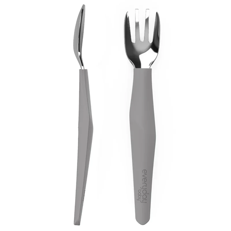 Everyday Baby Bestick Rostfritt Stål och Silikon Quiet Grey Everyday Baby