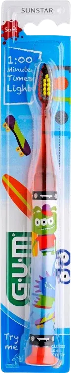 GUM Junior Monster Light-Up blinkande barntandborste Gum