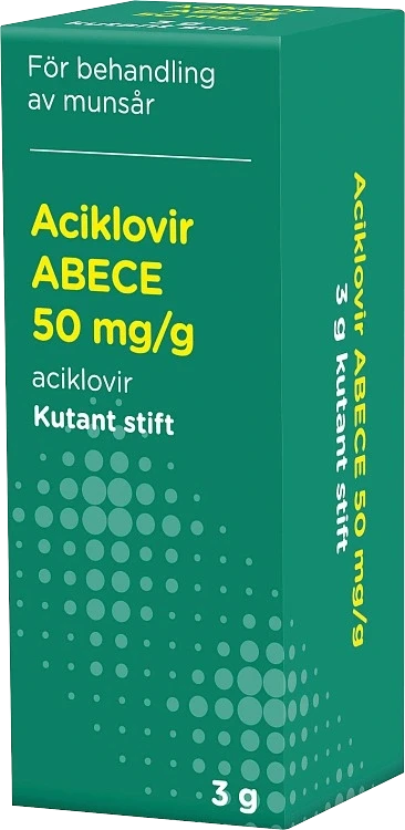 Aciklovir ABECE Kutant stift 50 mg/g 3 g ABECE
