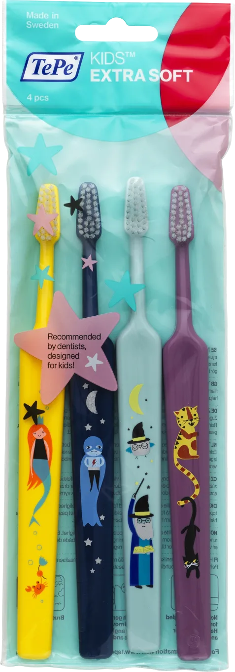 TePe Kids Extra Soft Tandborste 6+ år 4 st TePe