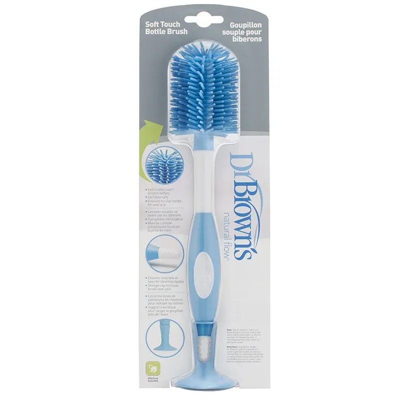 Dr. Brown's Stor Flaskborste Blå Silikon Dr Browns