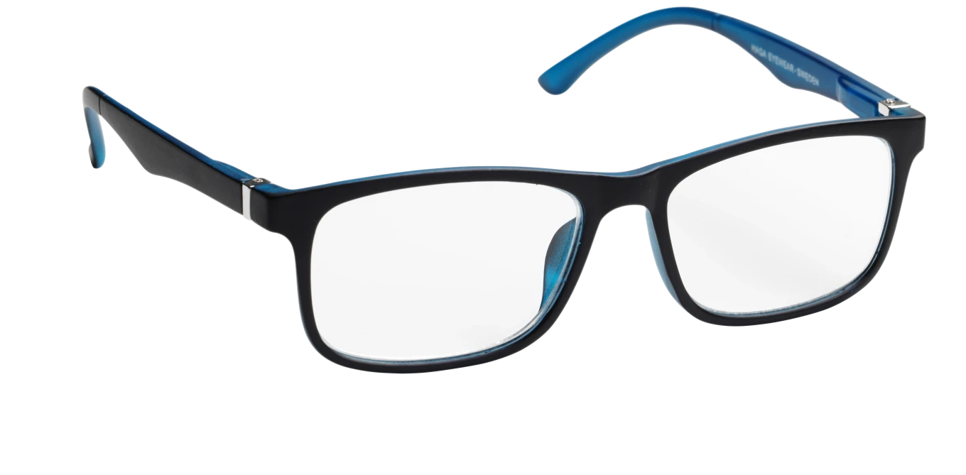 Lix Läsglasögon Stockholm Matt Black Blue +2,0 Haga Optik