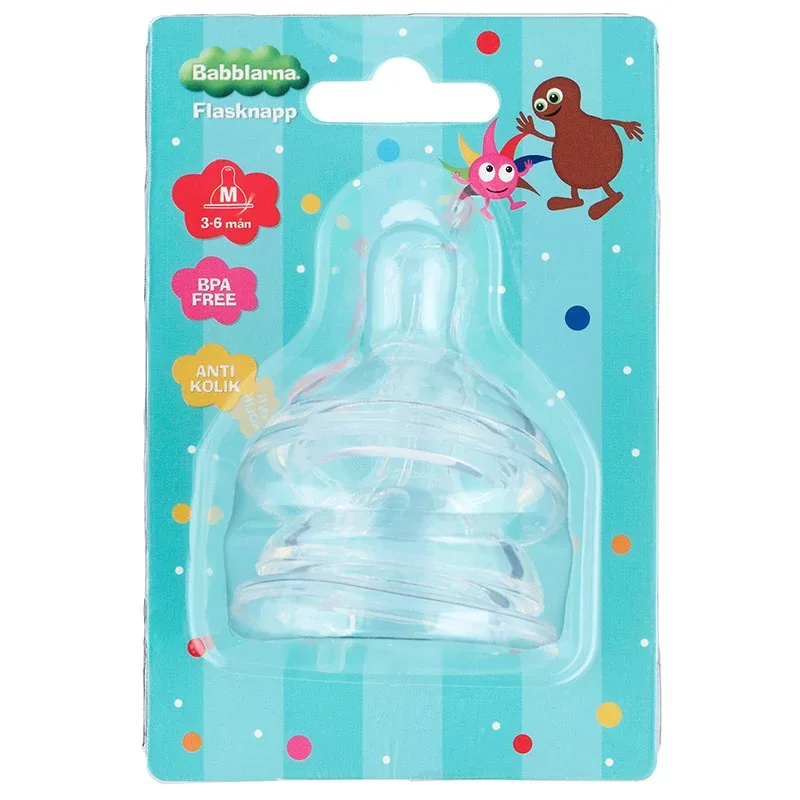Babblarna Flasknapp 3-6 månader Medium 2-pack Babblarna