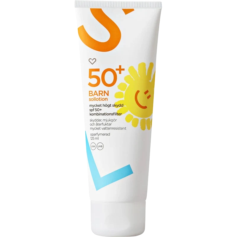 Hjärtats Sollotion Barn Oparfymerad SPF 50+, 125 ml Hjärtats
