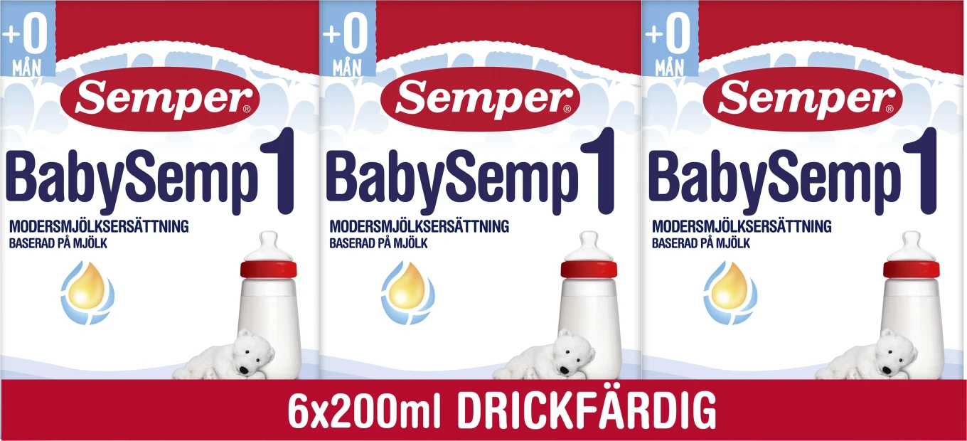 Semper BabySemp 1 Drickfärdig Modersmjölksersättning 6-pack Semper