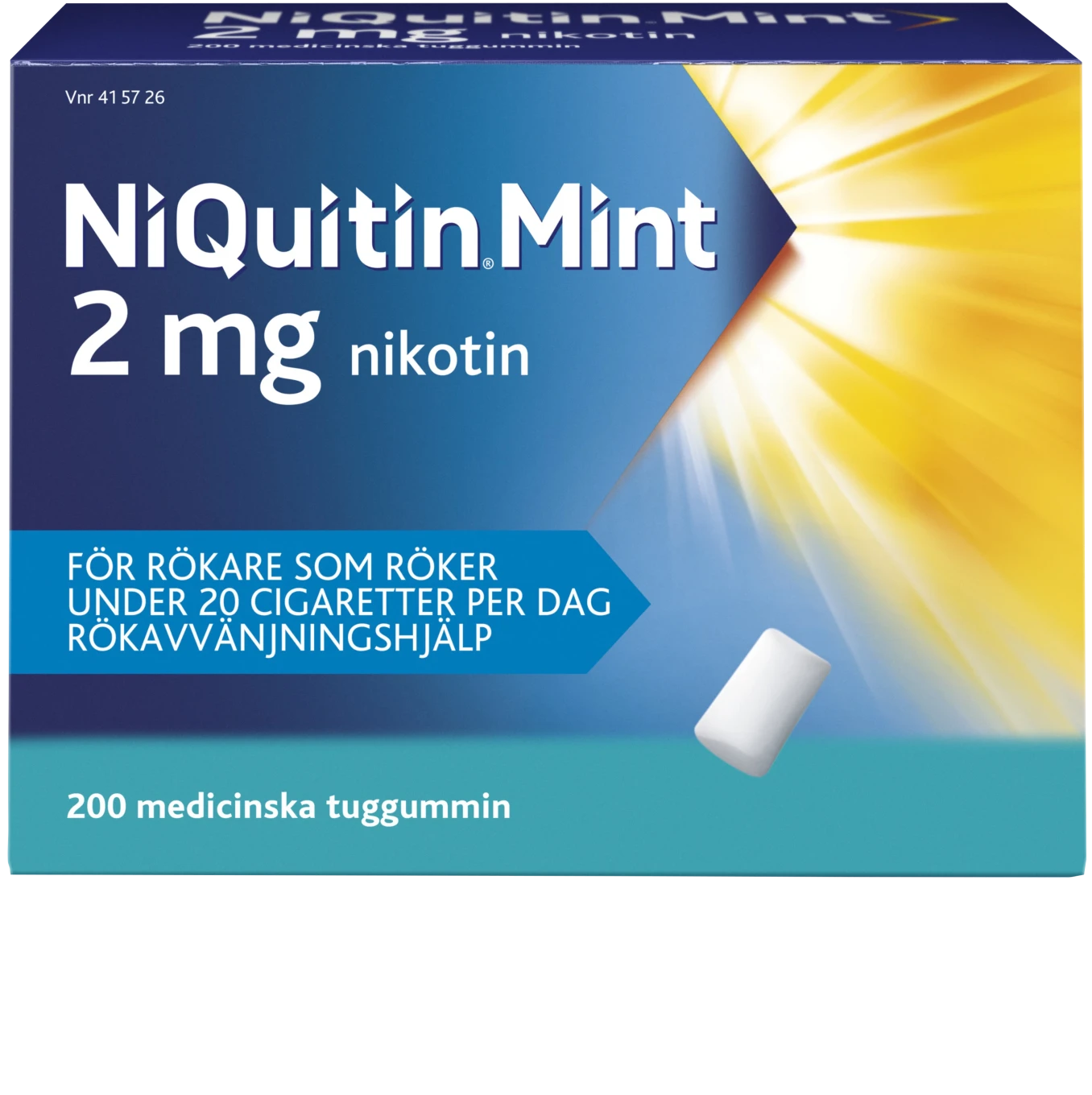 NiQuitin Mentolmint medicinskt tuggummi 2 mg 200 st Niquitin