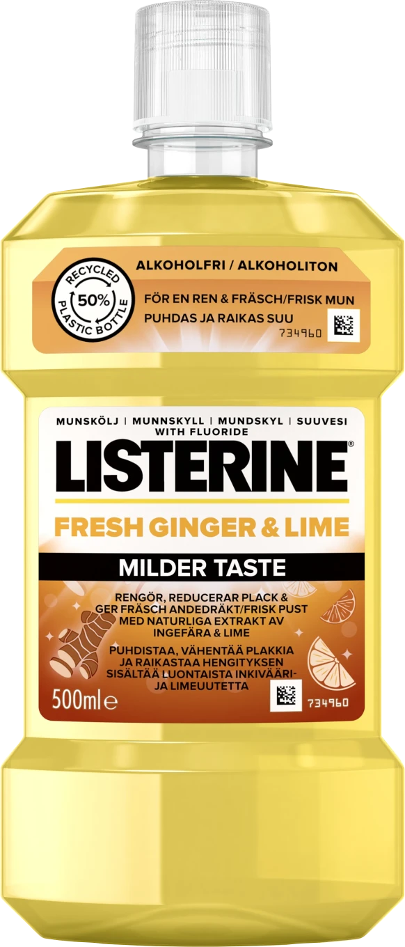 Listerine Milder Taste Fresh Ginger & Lime Munskölj 500 ml Listerine