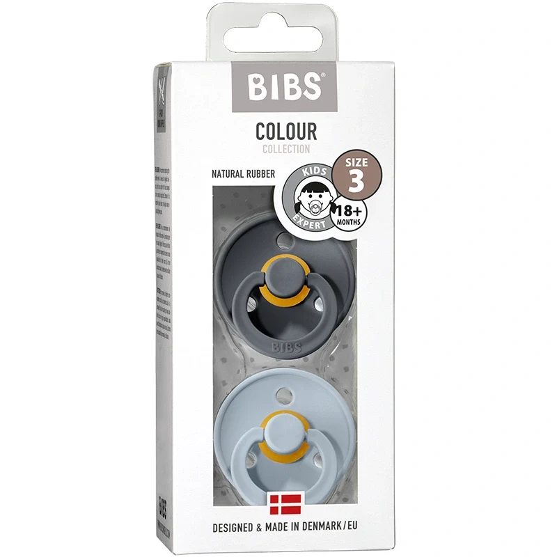 BIBS Colour Latex Size 3 Iron/Baby Blue 2-pack Bibs