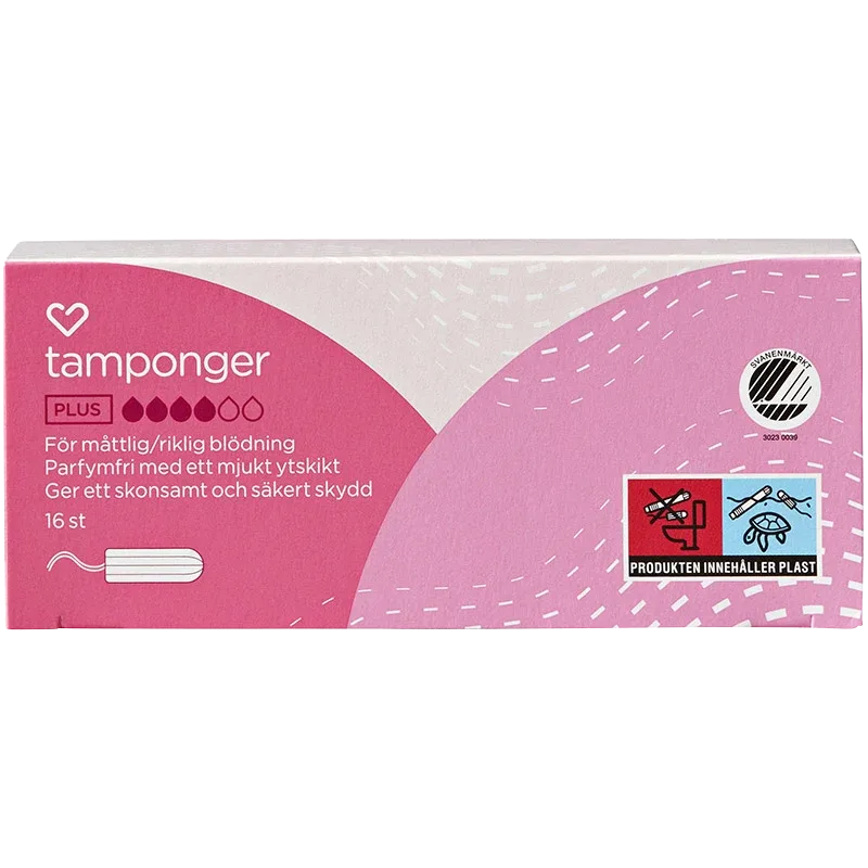 Hjärtats tamponger Plus 16st Hjärtats