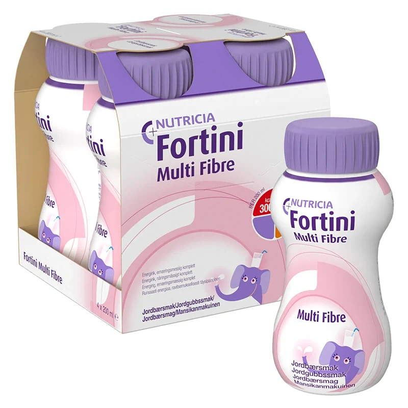 Fortini Multi Fibre jordgubb 4 x 200 ml Fortini