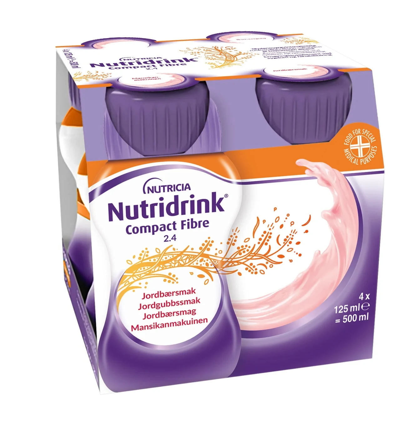 Nutridrink Compact Fibre Jordgubb 4x125ml Nutridrink