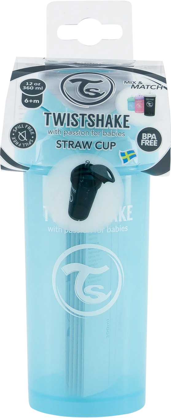 Twistshake Straw Cup 360 ml 6+ mån Pastellblå Twistshake