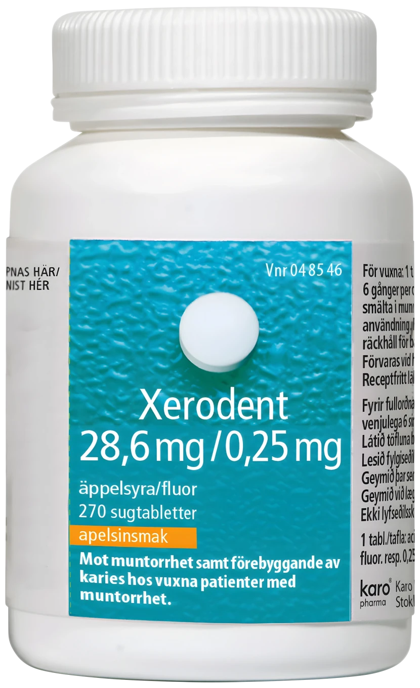 Xerodent sugtablett 28,6 mg/0,25 mg 270 st Xerodent