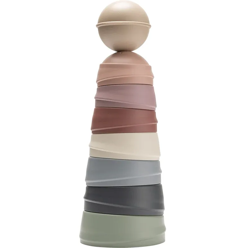 BIBS Wobbly Tower Pastel Rainbow Bibs