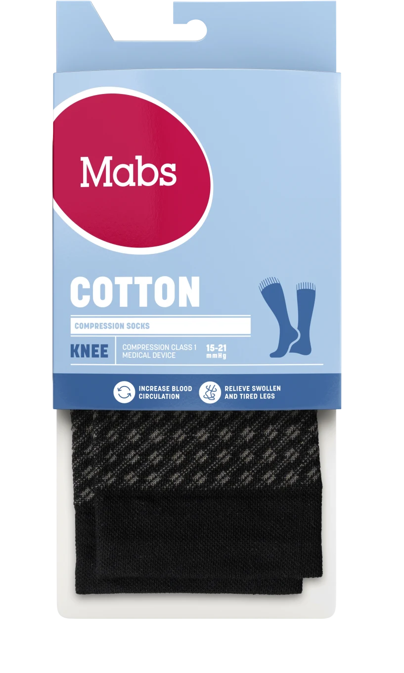 Mabs Cotton Knee Black/Grey 1 par S Mabs