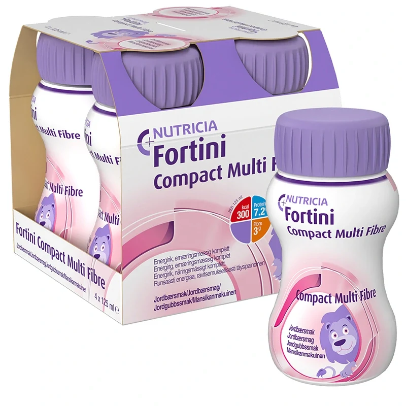 Fortini Compact MultiFibre Jordgubb 4 x 125 ml Fortini