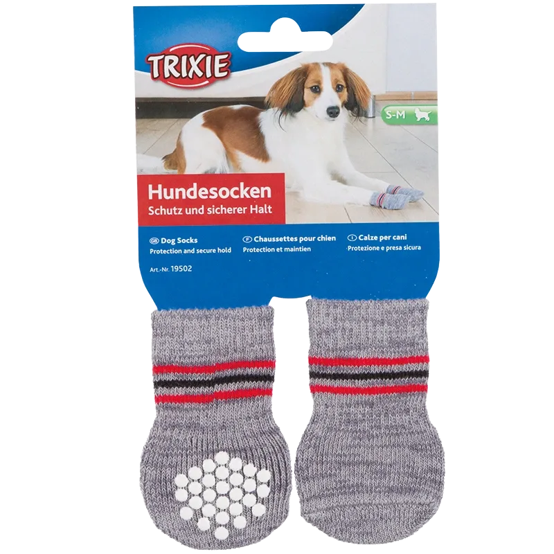 Trixie Hundsock 2-pack Non-slip Grå XXS-XS Trixie